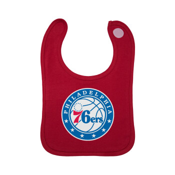 Philadelphia 76ers, Σαλιάρα με Σκρατς Κόκκινη 100% Organic Cotton (0-18 months)