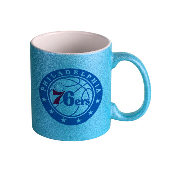 Philadelphia 76ers, Κούπα Σιέλ Glitter που γυαλίζει, κεραμική, 330ml
