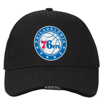 Philadelphia 76ers, Work & Activity LED Light Cap – Perfect for Night & Low Light Conditions (100% COTTON, ADULT, UNISEX)