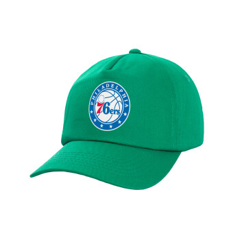 Philadelphia 76ers, Καπέλο παιδικό Baseball, 100% Βαμβακερό, Low profile, Πράσινο