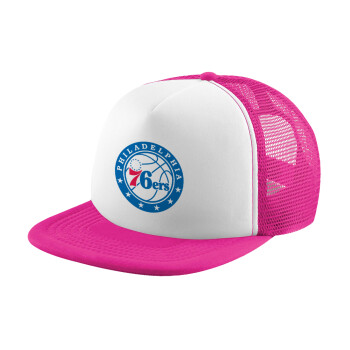 Philadelphia 76ers, Καπέλο παιδικό Soft Trucker με Δίχτυ Pink/White 
