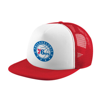 Philadelphia 76ers, Καπέλο παιδικό Soft Trucker με Δίχτυ ΚΟΚΚΙΝΟ/ΛΕΥΚΟ (POLYESTER, ΠΑΙΔΙΚΟ, ONE SIZE)