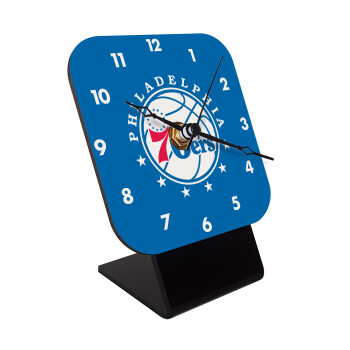 Philadelphia 76ers, Quartz Wooden table clock with hands (10cm)