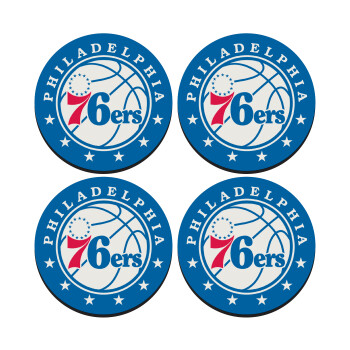 Philadelphia 76ers, SET of 4 round wooden coasters (9cm)