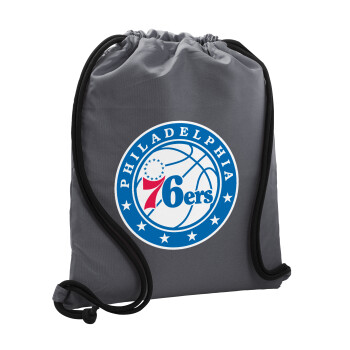 Philadelphia 76ers, Τσάντα πλάτης πουγκί GYMBAG ΓΚΡΙ, με τσέπη (40x48cm) & χονδρά κορδόνια