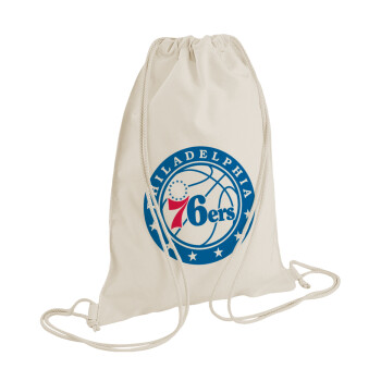 Philadelphia 76ers, Backpack bag GYMBAG natural (28x40cm)