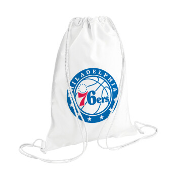 Philadelphia 76ers, Τσάντα πλάτης πουγκί GYMBAG λευκή (28x40cm)