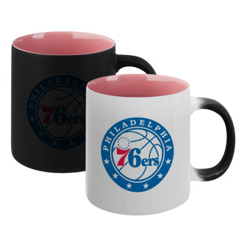 Philadelphia 76ers, Κούπα Μαγική εσωτερικό ΡΟΖ, κεραμική 330ml που αλλάζει χρώμα με το ζεστό ρόφημα