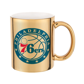 Philadelphia 76ers, Κούπα κεραμική, χρυσή καθρέπτης, 330ml