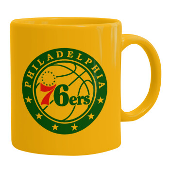 Philadelphia 76ers, Ceramic coffee mug yellow, 330ml (1pcs)