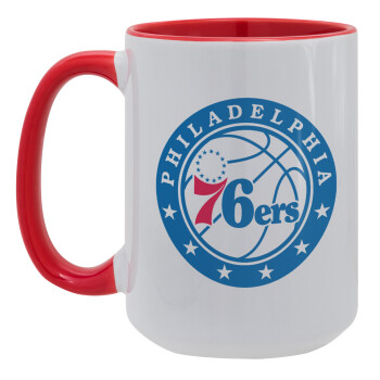 Philadelphia 76ers, Κούπα Mega 15oz, κεραμική Κόκκινη, 450ml