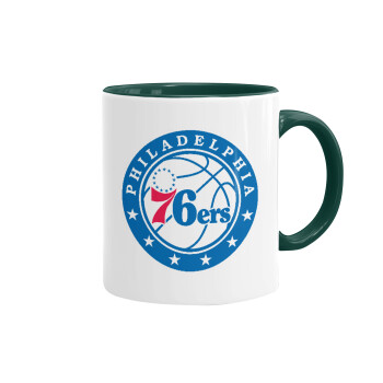Philadelphia 76ers, Κούπα χρωματιστή πράσινη, κεραμική, 330ml