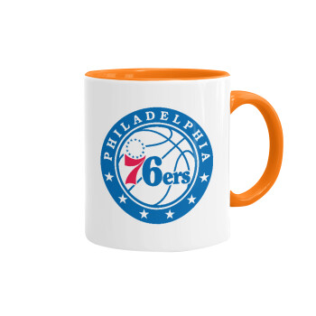 Philadelphia 76ers, Mug colored orange, ceramic, 330ml