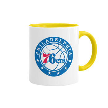 Philadelphia 76ers, Κούπα χρωματιστή κίτρινη, κεραμική, 330ml