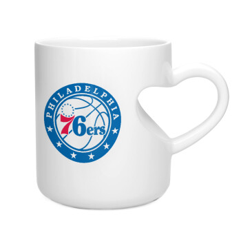 Philadelphia 76ers, Κούπα καρδιά λευκή, κεραμική, 330ml