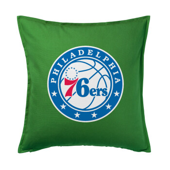 Philadelphia 76ers, Μαξιλάρι καναπέ Πράσινο 100% βαμβάκι, περιέχεται το γέμισμα (50x50cm)