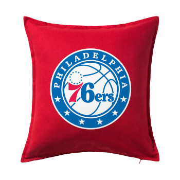 Philadelphia 76ers, Μαξιλάρι καναπέ Κόκκινο 100% βαμβάκι, περιέχεται το γέμισμα (50x50cm)