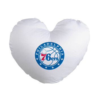 Philadelphia 76ers, Μαξιλάρι καναπέ καρδιά 40x40cm περιέχεται το  γέμισμα