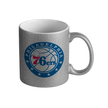 Philadelphia 76ers, Κούπα Ασημένια Glitter που γυαλίζει, κεραμική, 330ml