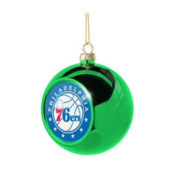 Philadelphia 76ers, Green Christmas tree ornament ball 8cm