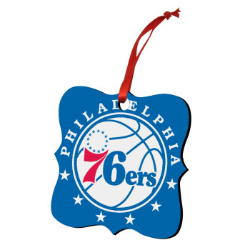 Philadelphia 76ers, Christmas ornament polygon wooden 7.5cm