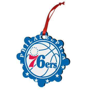 Philadelphia 76ers, Christmas ornament snowflake wooden 7.5cm
