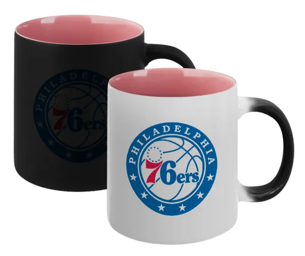 Philadelphia 76ers — Magic mug with pink interior, ceramic, 330ml, changes colour with hot drinks