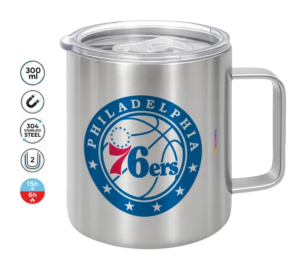 Philadelphia 76ers — Double-walled stainless steel mug 300ml with temperature-retaining lid