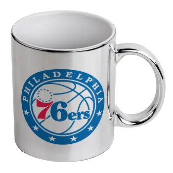 Philadelphia 76ers, Mug ceramic, silver mirror, 330ml