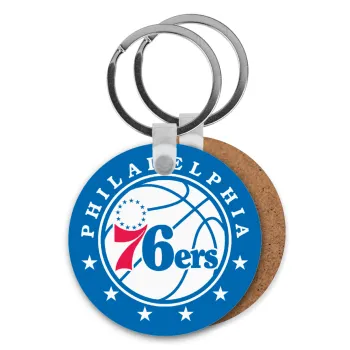 Philadelphia 76ers, Μπρελόκ Ξύλινο στρογγυλό MDF Φ5cm