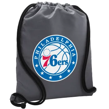 Philadelphia 76ers, Backpack pouch GYMBAG GREY, with pocket (40x48cm) & thick cords