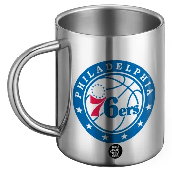 Philadelphia 76ers, Ανοξείδωτη Μεταλλική Κούπα 450ml - Διπλού Τοιχώματος