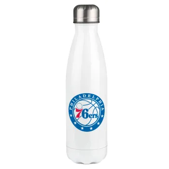 Philadelphia 76ers, Metal mug thermos White (Stainless steel), double wall, 500ml