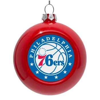 Philadelphia 76ers, Στολίδι Χριστουγεννιάτικη μπάλα δένδρου Κόκκινη 8cm
