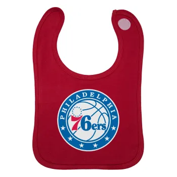 Philadelphia 76ers, Σαλιάρα με Σκρατς Κόκκινη 100% Organic Cotton (0-18 months)