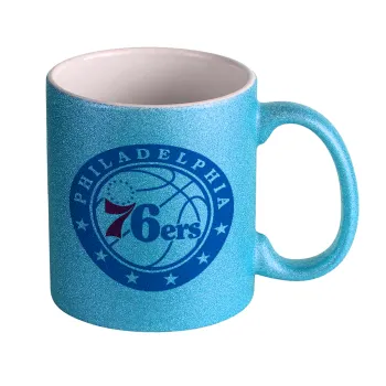 Philadelphia 76ers, Κούπα Σιέλ Glitter που γυαλίζει, κεραμική, 330ml