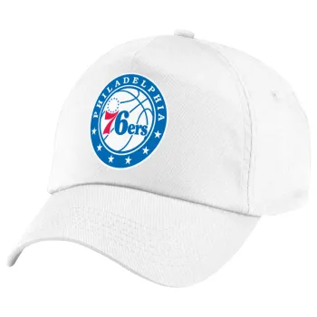 Philadelphia 76ers, Children's Baseball Cap, 100% Cotton Twill, White (COTTON, CHILDREN'S, UNISEX, ONE SIZE)
