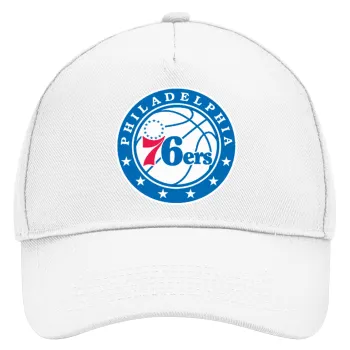 Philadelphia 76ers, Adult Baseball Cap, Drill, White (100% COTTON, ADULT, UNISEX, ONE SIZE)