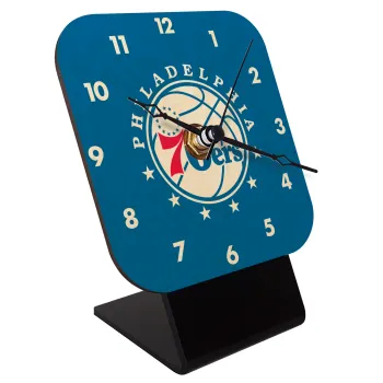 Philadelphia 76ers, Επιτραπέζιο ρολόι σε φυσικό ξύλο (10cm)