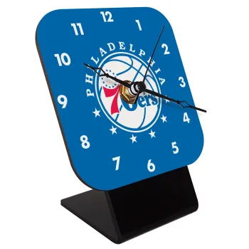 Philadelphia 76ers, Επιτραπέζιο ρολόι ξύλινο με δείκτες (10cm)