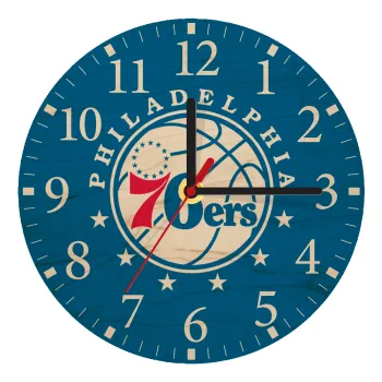 Philadelphia 76ers, Ρολόι τοίχου ξύλινο plywood (20cm)