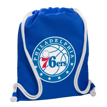 Philadelphia 76ers, Backpack pouch GYMBAG Blue, with pocket (40x48cm) & thick cords