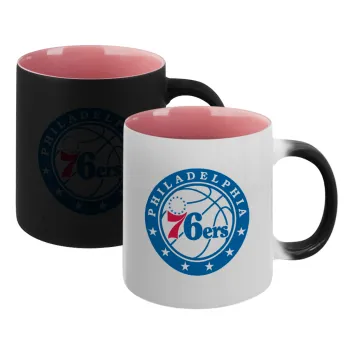 Philadelphia 76ers, Κούπα Μαγική εσωτερικό ΡΟΖ, κεραμική 330ml που αλλάζει χρώμα με το ζεστό ρόφημα