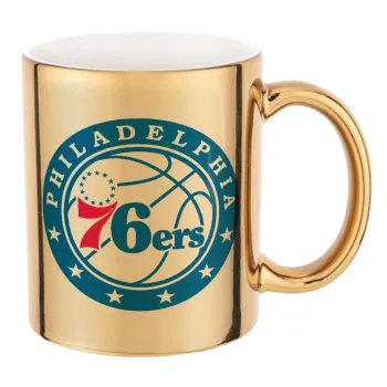 Philadelphia 76ers, Mug ceramic, gold mirror, 330ml
