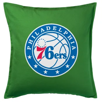 Philadelphia 76ers, Μαξιλάρι καναπέ Πράσινο 100% βαμβάκι, περιέχεται το γέμισμα (50x50cm)