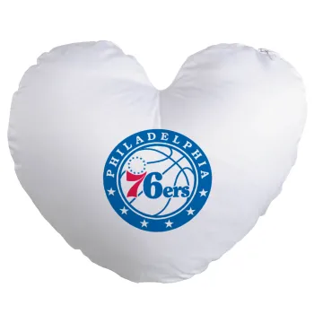 Philadelphia 76ers, Μαξιλάρι καναπέ καρδιά 40x40cm περιέχεται το  γέμισμα