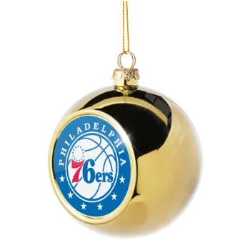 Philadelphia 76ers, Golden Christmas tree ball ornament 8cm