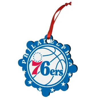 Philadelphia 76ers, Christmas ornament snowflake wooden 7.5cm