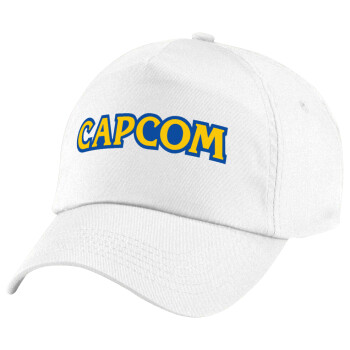 Capcom, Καπέλο παιδικό Baseball, 100% Βαμβακερό Twill, Λευκό (ΒΑΜΒΑΚΕΡΟ, ΠΑΙΔΙΚΟ, UNISEX, ONE SIZE)
