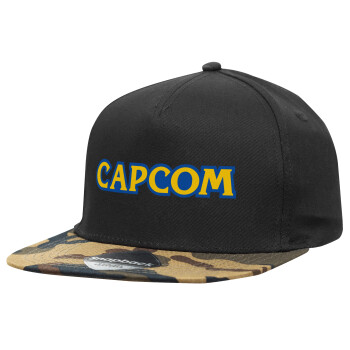 Capcom, Καπέλο Ενηλίκων Flat Snapback Μαύρο/Παραλαγή, (100% ΒΑΜΒΑΚΕΡΟ, ΕΝΗΛΙΚΩΝ, UNISEX, ONE SIZE)